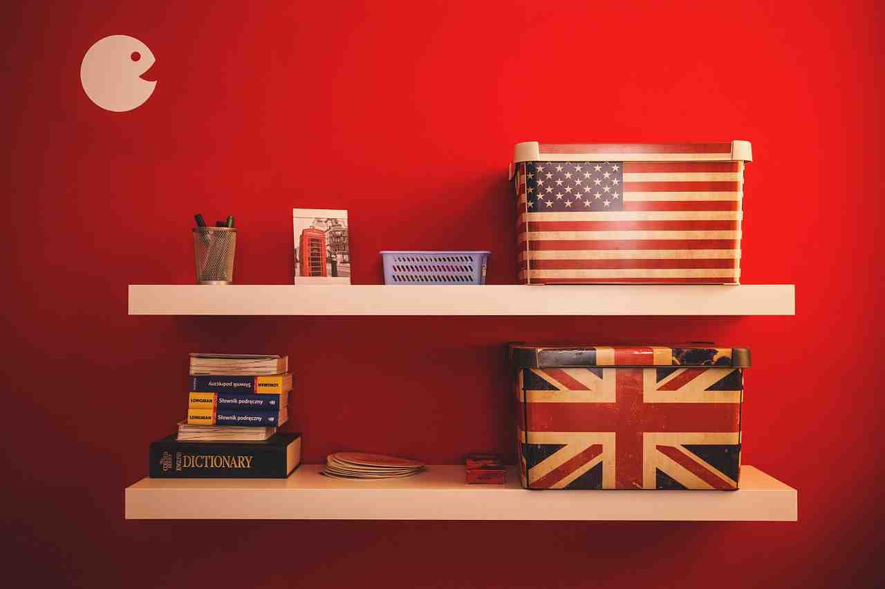 américaine, livres, boîtes